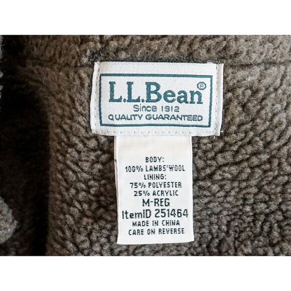 LL Bean Men Lambswool Sherpa Lined Sweater Jacket M Preppy Outdoor Grandpa Gorp - Picture 3 of 15